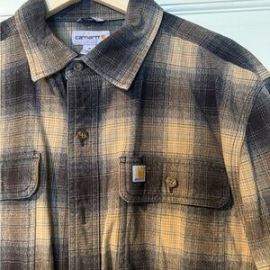 Carhartt Gray and Brown Plaid Shirt